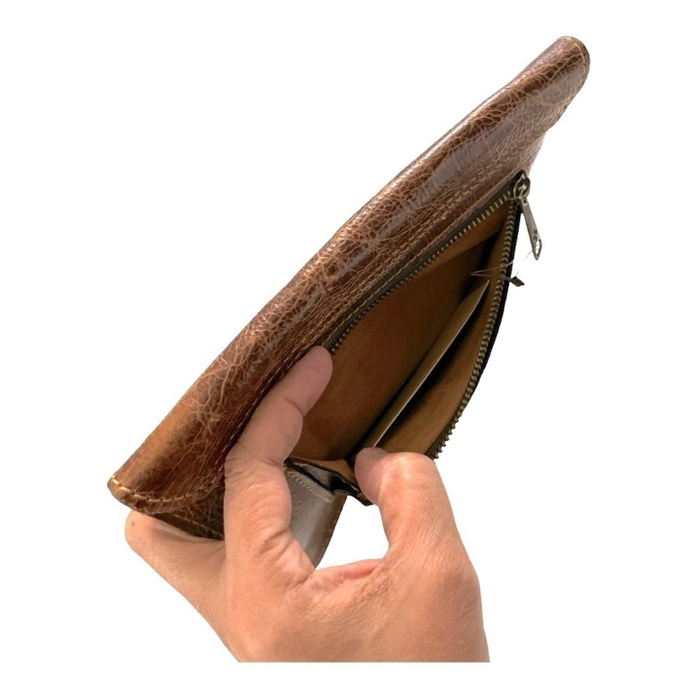 Patricia Nash Midi Leather iPad Case Clutch Brown Cognac Vintage Style - Picture 8 of 13